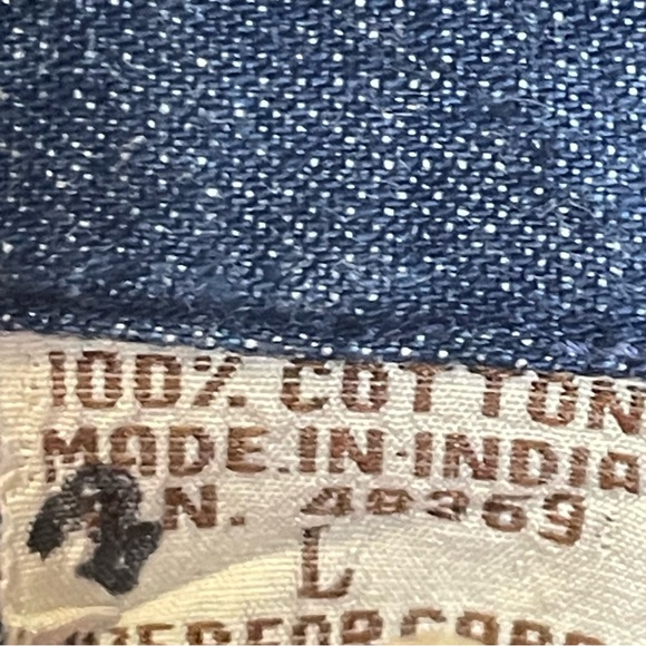 Tillman Western Vintage Shirt Women Large Black Denim Velvet Button Long Sleeve - Picture 5 of 6